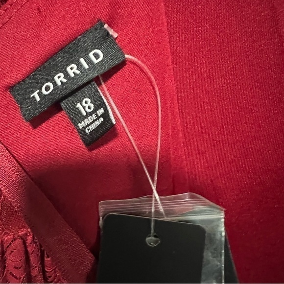 Torrid Red Lace V-Neck Skater Dress, New with Tags - Picture 9 of 9
